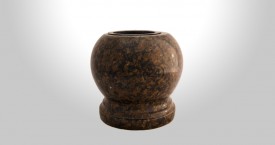 Coffee Brown Granite Bowl Vase