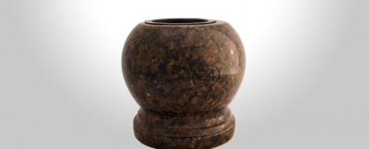 Coffee Brown Granite Bowl Vase